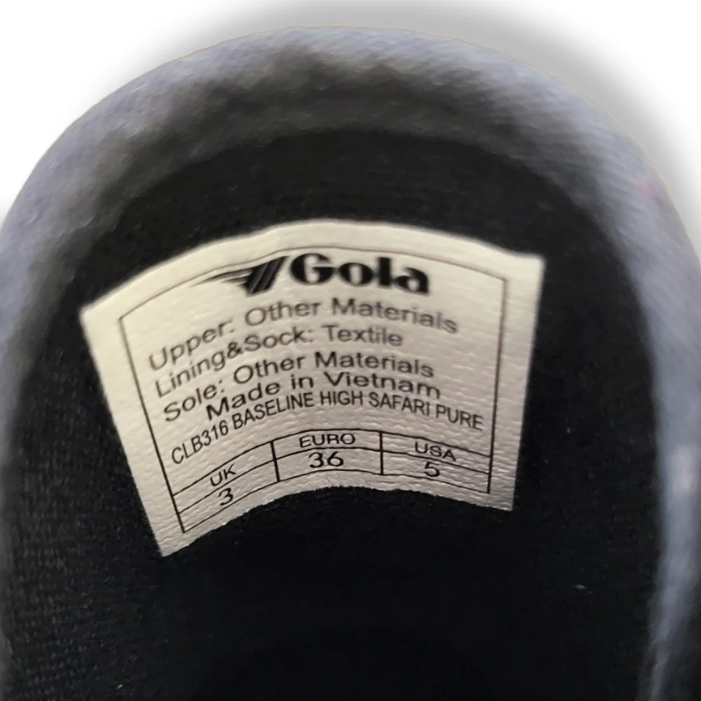 Gola Classics Baseline High Safari Pure Sneakers in Black Cheetah Size 5